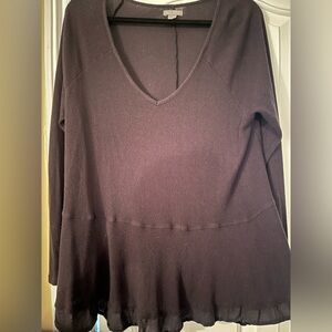 Falls Creek Black V-Neck Women's Top